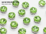 Đá tròn trắng đế trắng đế vàng khoen D 3D