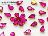 Túi 10 hạt đá giọt nước đế vàng 6*10mm