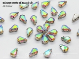 Túi 10 hạt đá giọt nước nhọn đế bạc