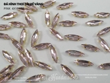 Set 10 hạt đá hình thoi dài đế vàng có lỗ 4x15mm