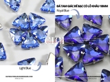 Túi 5 hạt đá tam giác đế bạc 18mm