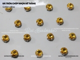 Set 10 hạt đá tròn chóp nhọn đế bạc có lỗ khâu