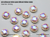 Đá vuông bo tròn cạnh viền đá trắng đế BẠC 12mm