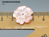 (túi 5 hoa) Hoa resin phủ trai size 2 cm