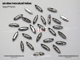 Set 10 hạt đá thoi dài đế bạc có lỗ 4*15mm