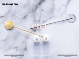 Cài áo hạt trai - White K
