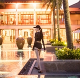 Bộ đồ bơi Hàn Quốc bikini 3 mảnh cạp cao sexy có áo lưới màu đen