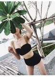 Bộ đồ bơi Hàn Quốc bikini 2 mảnh màu đen