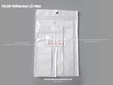 50c Túi zip trắng đục có lỗ treo