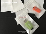 50c Túi zip trắng đục có lỗ treo