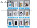 50c Túi zip trắng đục có lỗ treo