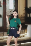 AP307 - Áo cotton croptop in hình bông hoa
