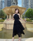 Elise Black Fur Dress