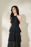 Elise Black Fur Dress