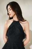 Elise Black Fur Dress