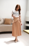 Allie pleated skirt in Nude