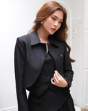 Allie Cropped Blazer in Black