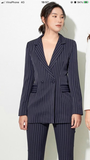 Blazer Sọc Xanh Navy