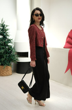 Wide leg silk trousers