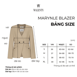 Áo Vest Nữ Marynle Không Ve Cổ Màu Be Công Sở WALENTY