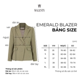 Áo Blazer 2 khuy xanh rêu sọc vân xương cá Emeral WALENTY