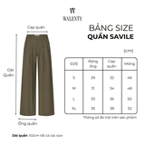 Quần Nữ Công Sở Savile Dáng Suông Xanh Olive WALENTY