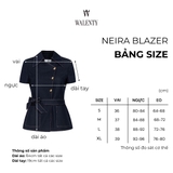 Áo Blazer Nữ Neira Denim Ngắn Tay Chiết Eo Kèm Dây Thắt Nơ WALENTY