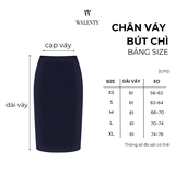 Chân váy Bút chì màu navy WALENTY