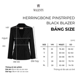 Áo Blazer hai khuy đen sọc vải vân xương cá WALENTY