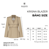 Áo Blazer Nữ Krisna Chéo Tà Thắt Eo Màu Be Công Sở WALENTY