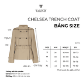 Áo Khoác Trench Coat Nữ Chelsea Dáng Lửng Kèm Đai Màu Be Công Sở WALENTY