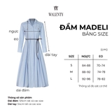 Đầm Công Sở Madeli Kẻ Sọc Dáng Xòe Kèm Dây Da WALENTY