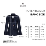 Set Vest Nữ Roven Dài Tay Xanh Denim Kèm Dây Cổ Phong Cách Công Sở WALENTY