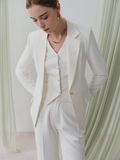 Áo Blazer Trắng 1 khuy kim loại WALENTY
