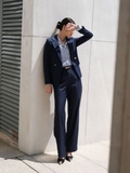 Áo blazer 2 khuy màu navy công sở thanh lịch WALENTY