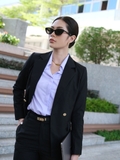 Áo Blazer Đen phối 1 khuy kim loại WALENTY