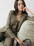 Áo Vest Nữ Savile Chiết Eo Xanh Olive Công Sở WALENTY