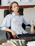Áo Sơ Mi Nữ Sorella Kẻ Sọc Chiết Eo Có Dây Cột Sau WALENTY
