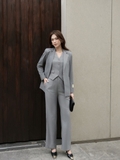 Set vest xám 3 mảnh Blazer Gile và quần đứng Rebecca WALENTY (tách lẻ)