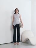 Áo Gile Vest Nữ Linor Chiết Eo Vạt Lệch Vải Bố Ánh Kim Tuyến Thiết Kế Cao Cấp Sang Chảnh WALENTY