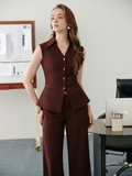 Áo Gile Suitvest Nữ Vera Dáng Dài Cổ Nhọn Nút Kim Loại WALENTY