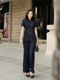 Áo Blazer Nữ Neira Denim Ngắn Tay Chiết Eo Kèm Dây Thắt Nơ WALENTY