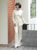 Áo blazer cổ tròn khuy cao Ivory WALENTY