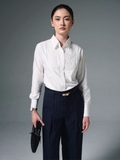 Áo sơ mi xếp ly ngực Lace