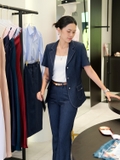 Chic Faux-Denim Flares Trousers