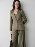 Áo Vest Nữ Savile Chiết Eo Xanh Olive Công Sở WALENTY