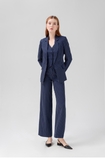 Blazer Sọc Xanh Navy