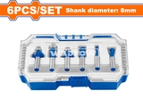 Bộ 6 mũi phay gỗ 6mm WadFow WRKSR0108