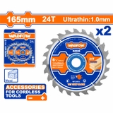 Bộ 2 Lưỡi Cưa TCT Siêu Mỏng 165mm(6-1/2 inch) 24T WADFOW WTC3K16