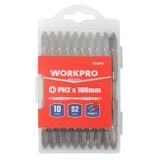 Bộ Đầu Vặn Vít 2 Đầu Bake 100mm X PH2 Lực Xoắn Cao 1 Bộ = 10 Cái Workpro WP408174